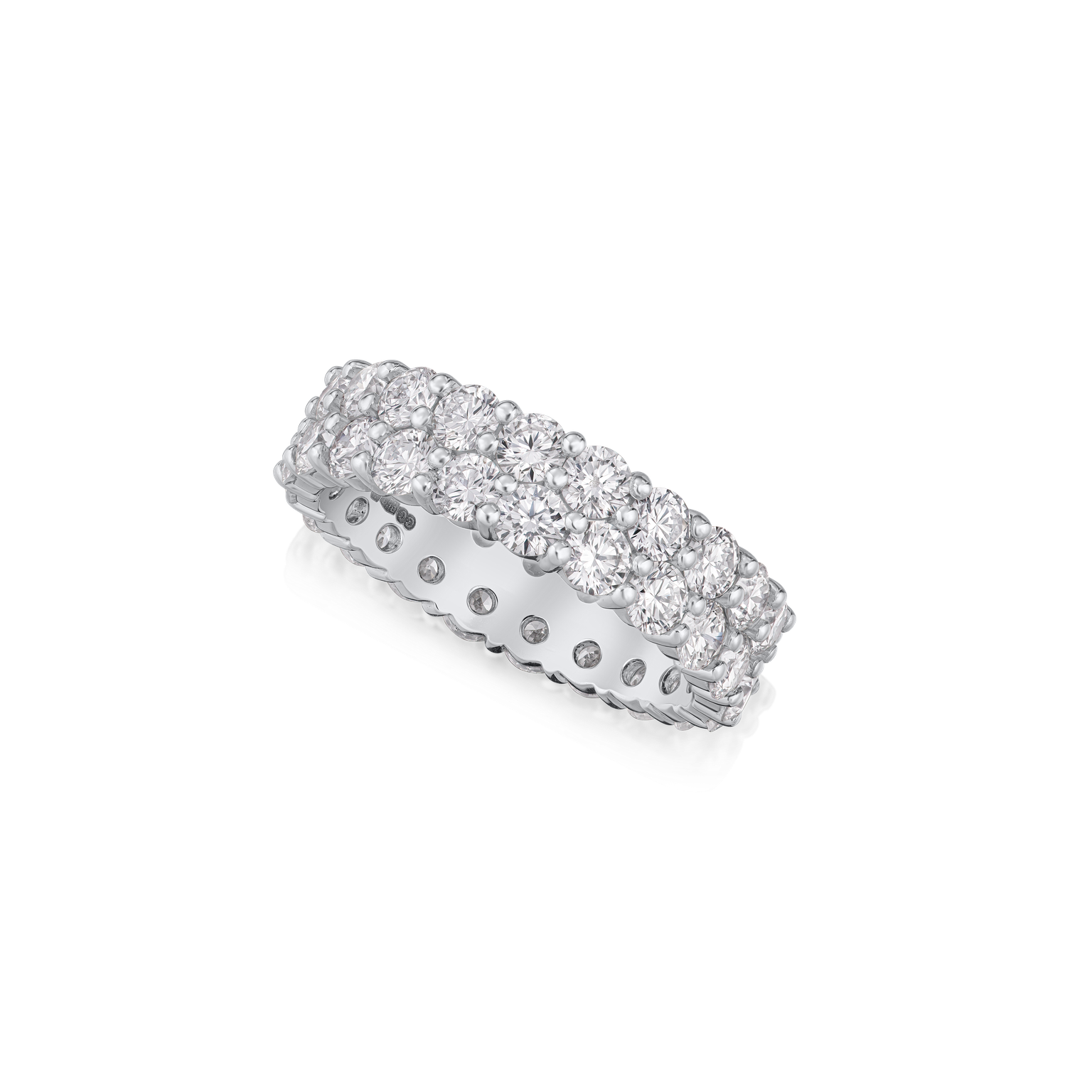 4.06cts Two Row Diamond Wave Ring