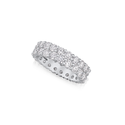 4.06cts Two Row Diamond Wave Ring