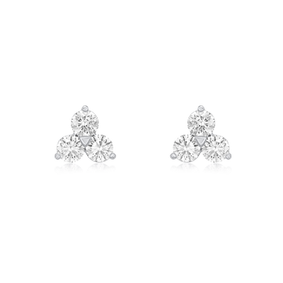 Trefoil Collection 1.51cts Round Brilliant Cut Diamond Stud Earrings
