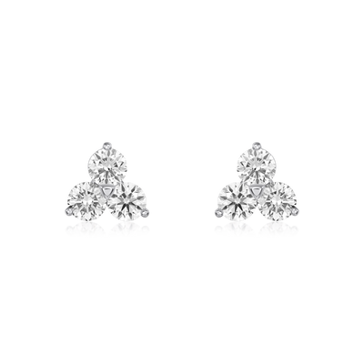 3.04cts Trefoil Round Brilliant-Cut Diamond Earrings