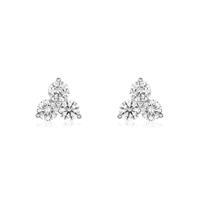 Trefoil Collection 3.04cts Round Brilliant Cut Diamond Stud Earrings