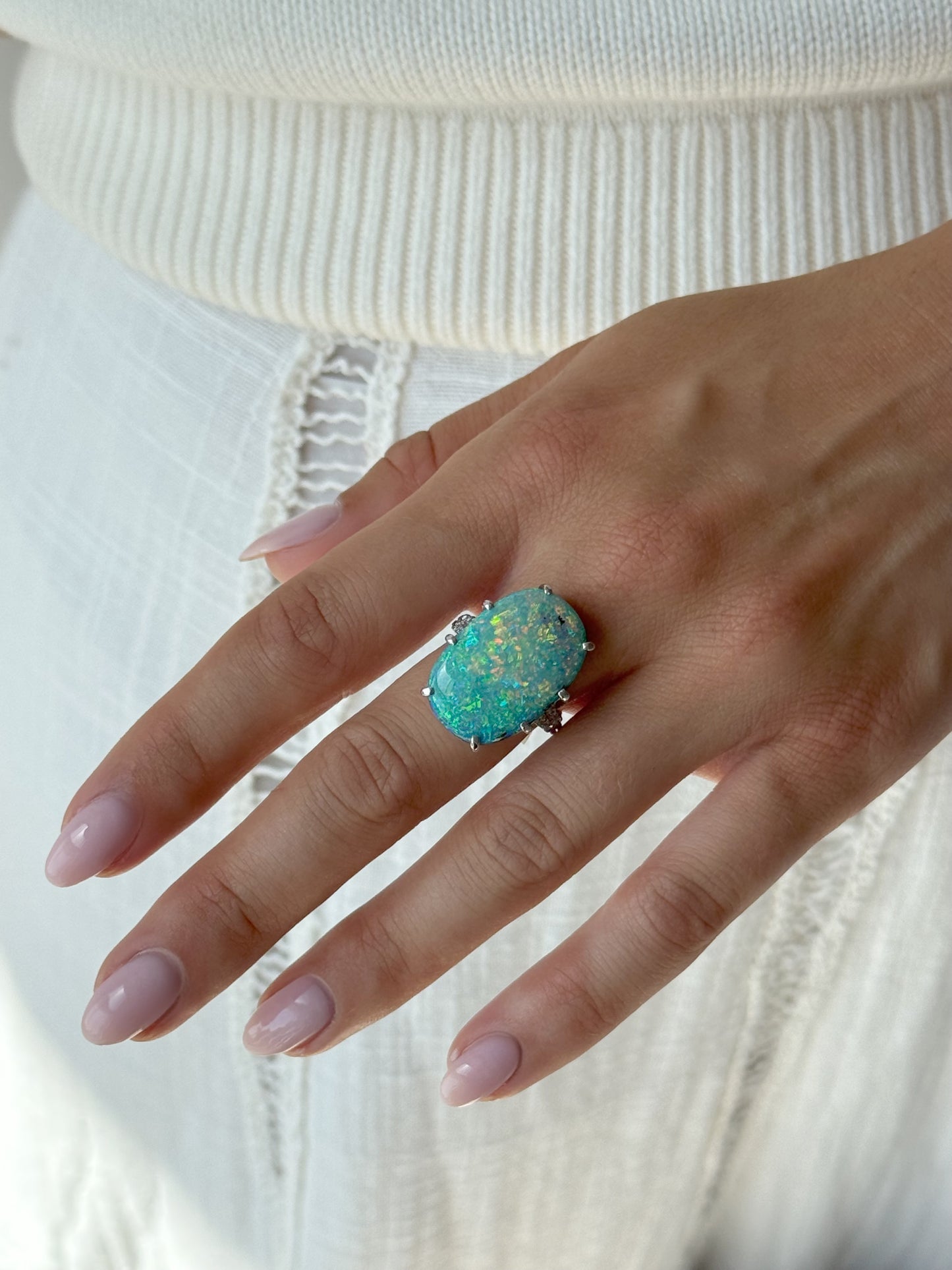 Opal and Diamond Dress Ring