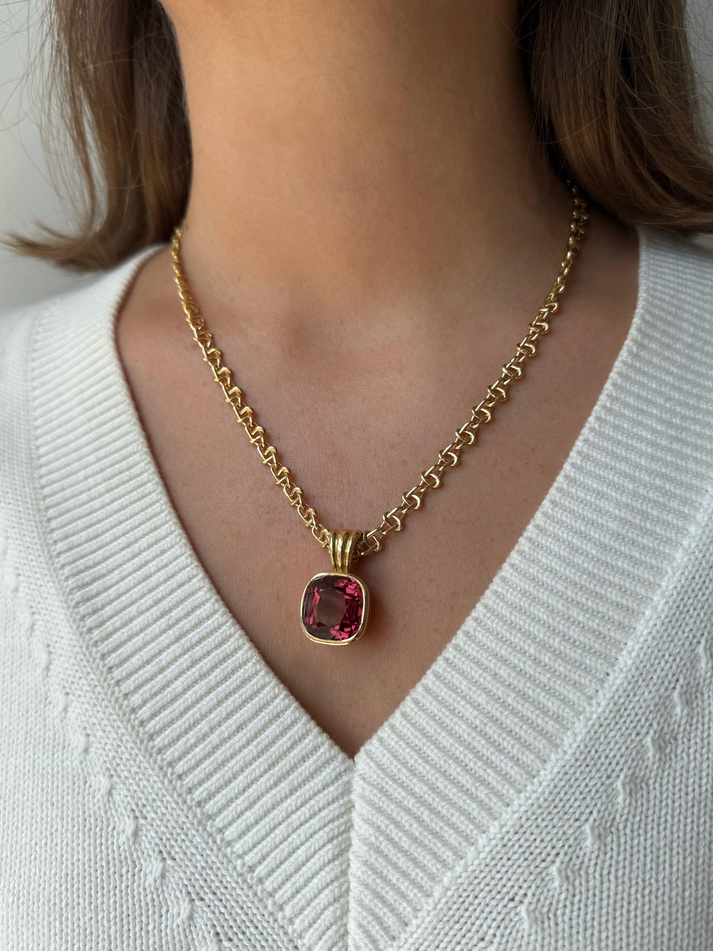 20.63ct Pink Tourmaline Infinity Necklace