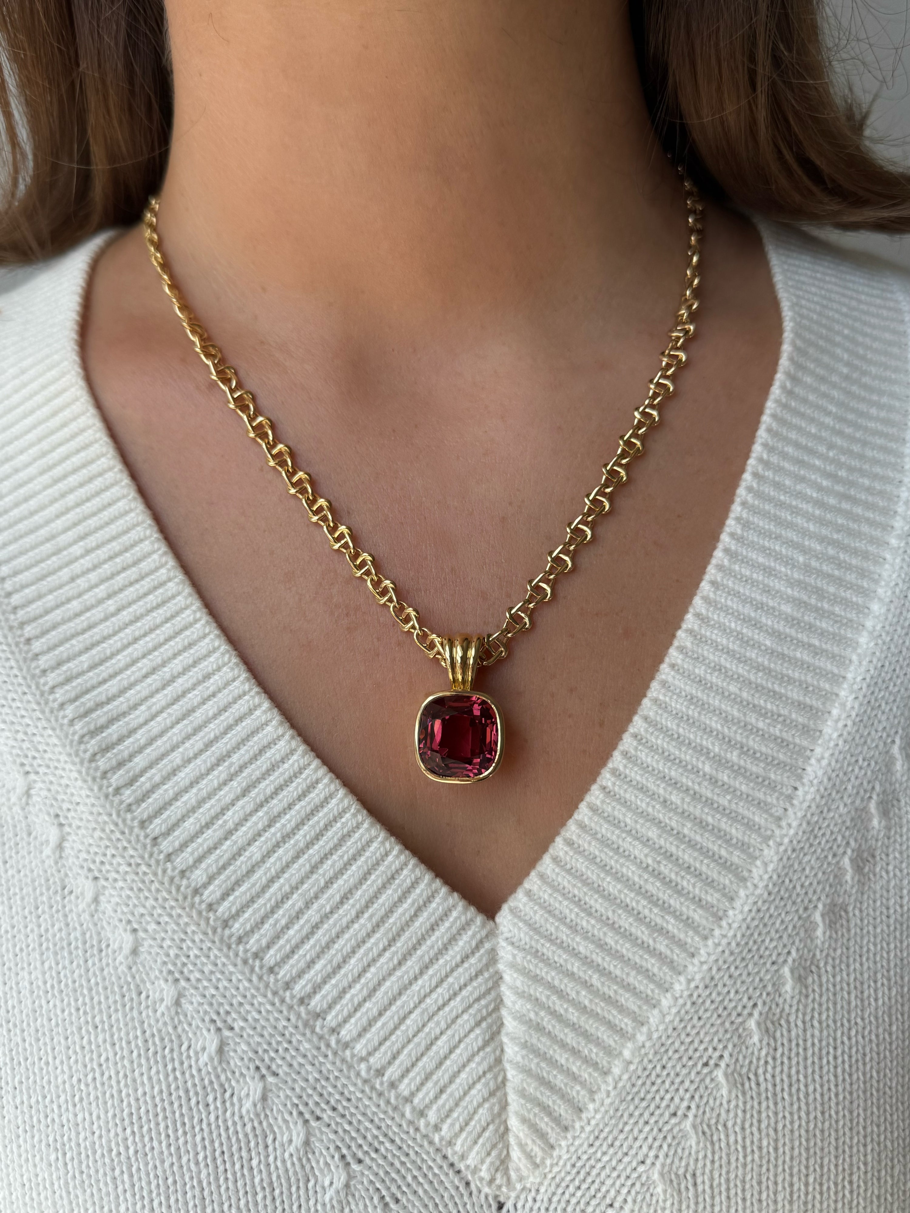 20.63ct Pink Tourmaline Infinity Necklace