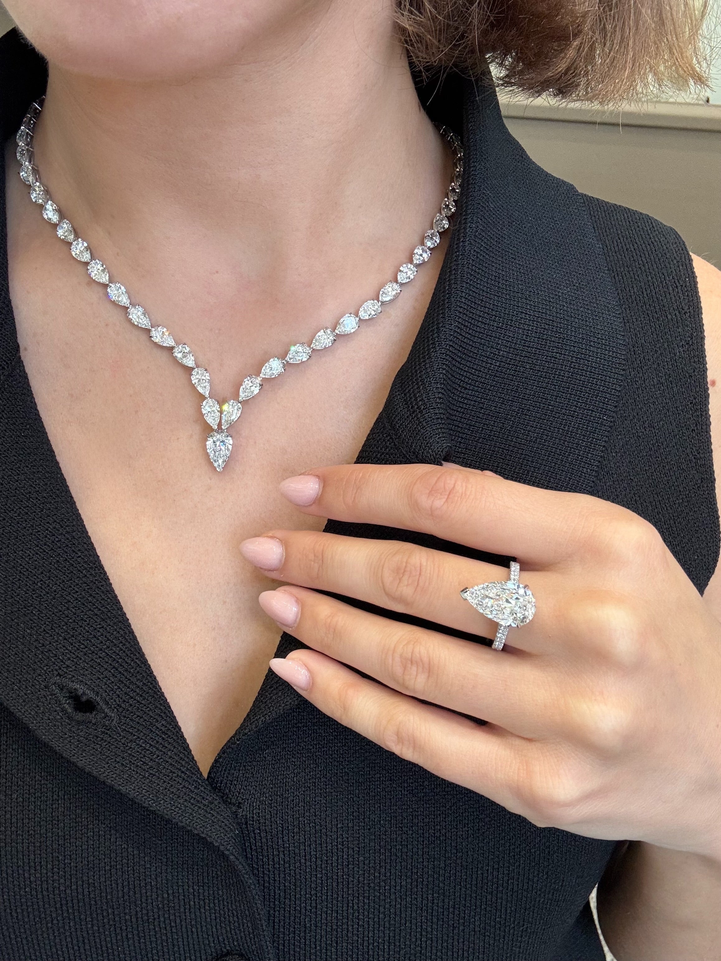 5.01ct Pear Cut Diamond Solitaire Ring