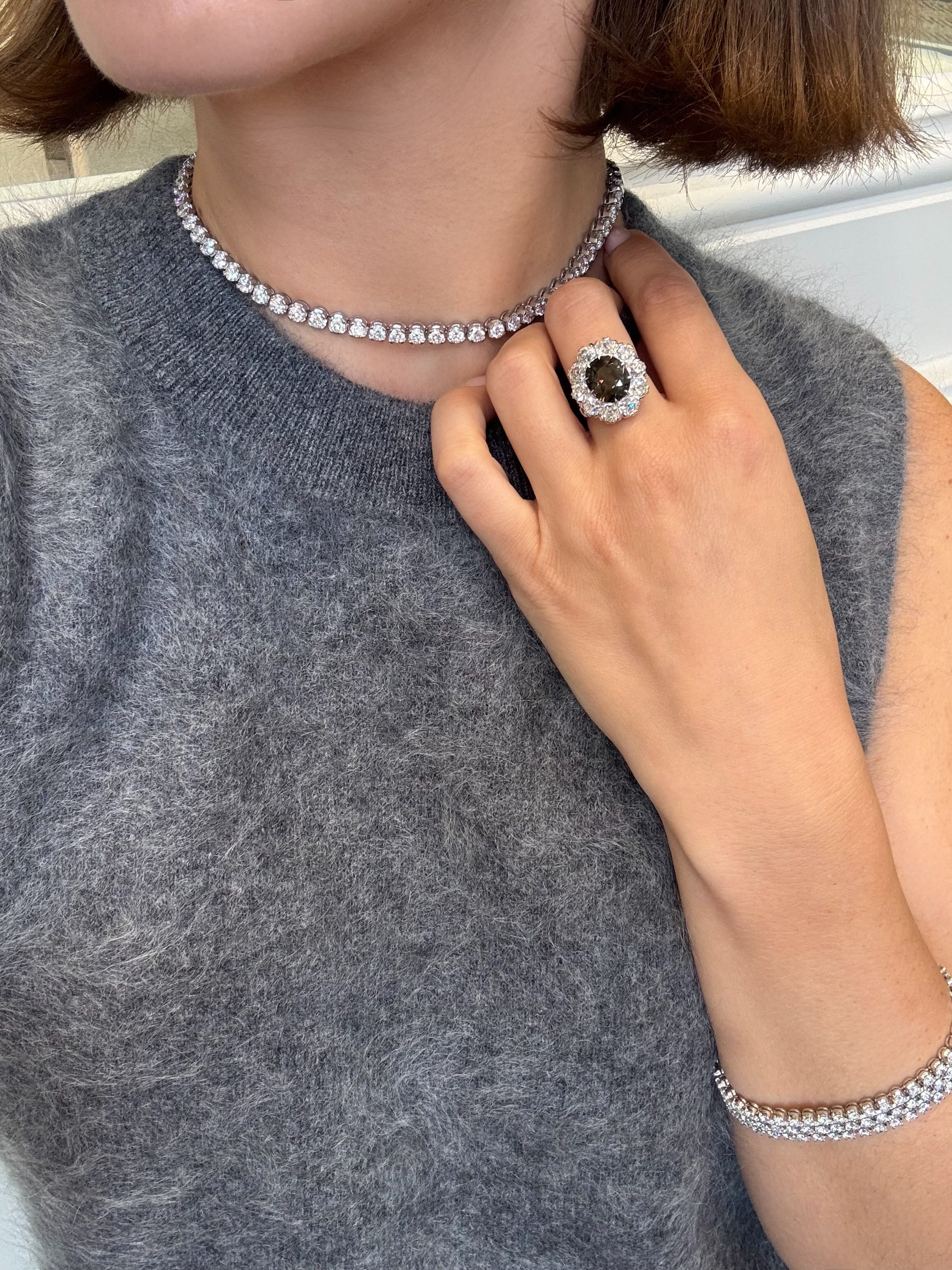 5.09ct Alexandrite and Diamond Cluster Ring