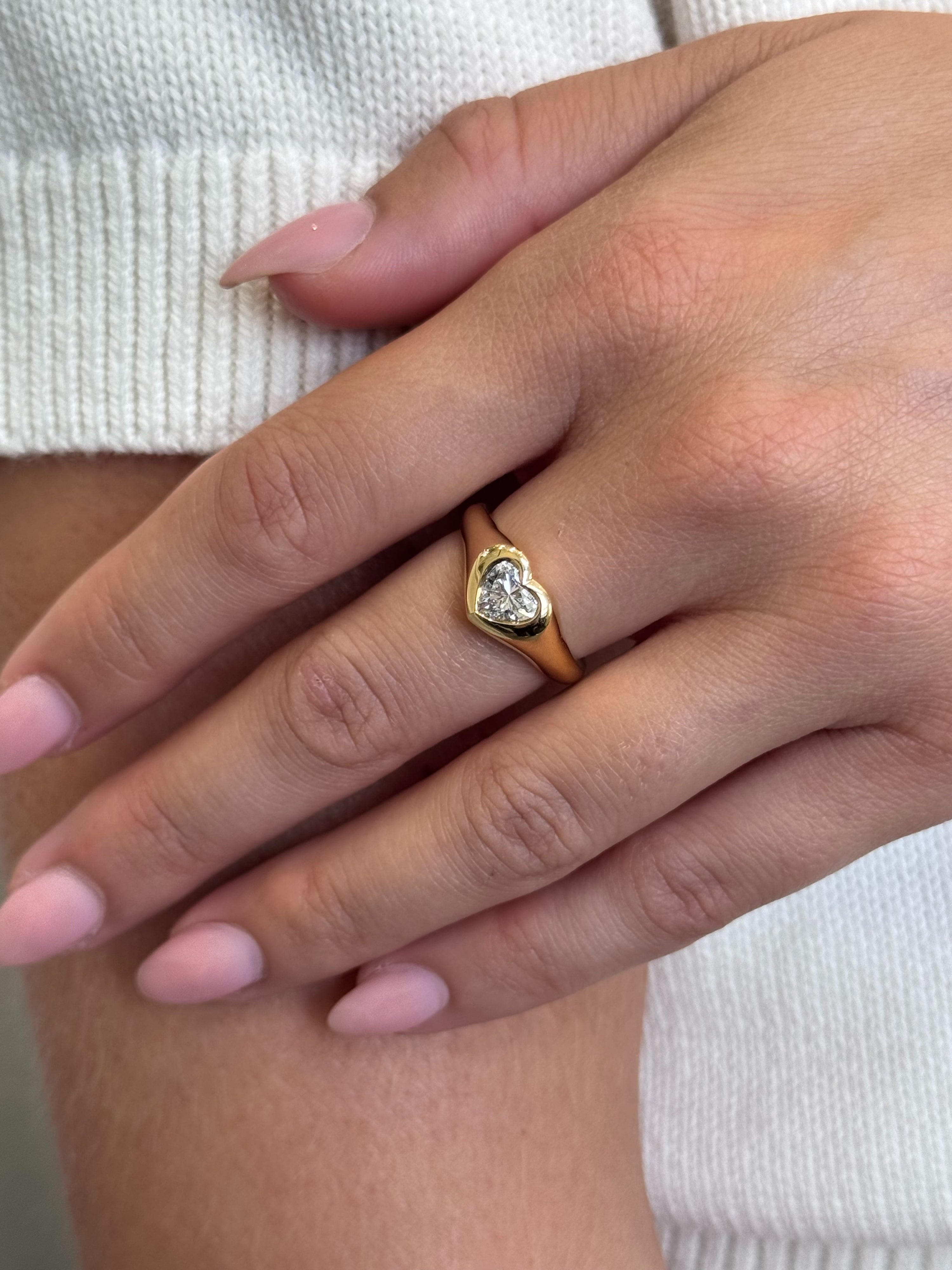 Heart Cut Diamond 18ct Yellow Gold Ring