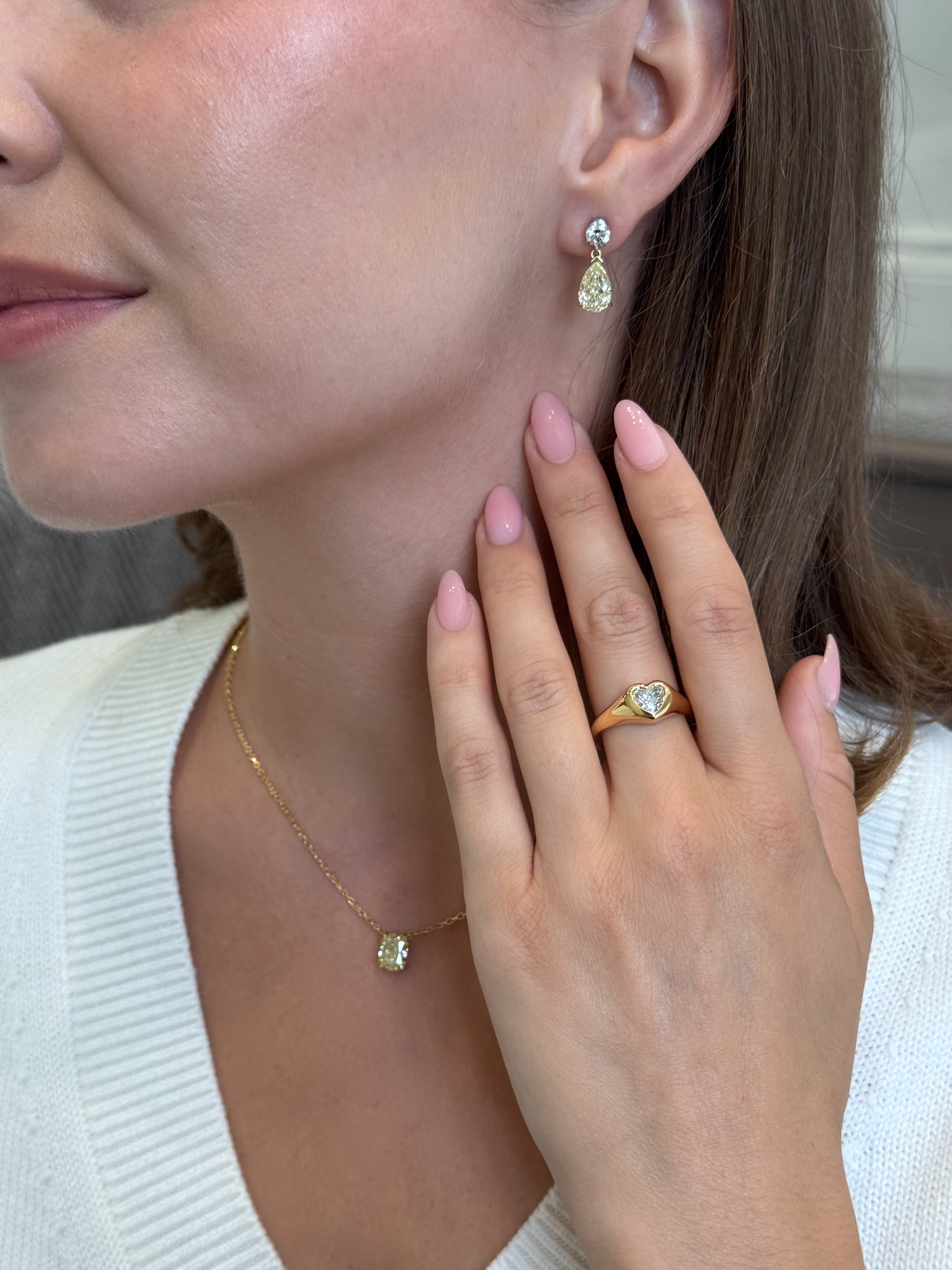 Heart Cut Diamond 18ct Yellow Gold Ring