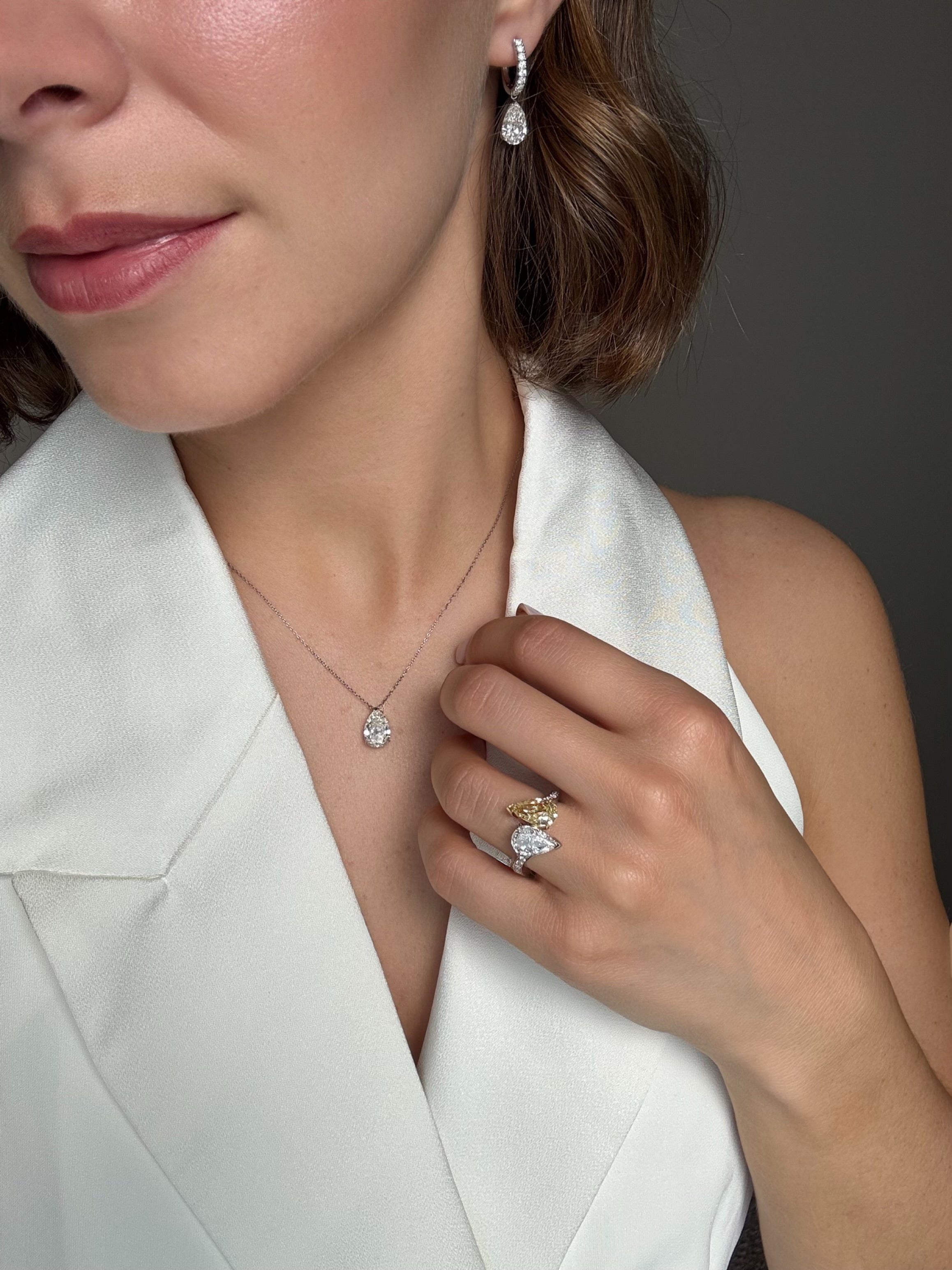 2.01ct Pear Cut Diamond Superfine Pendant