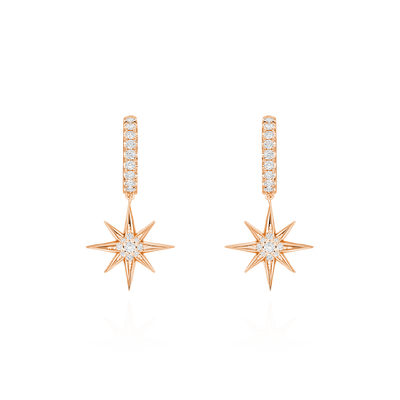 Sienna Diamond-Set Star Hoop Earrings