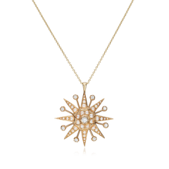 Pearl and Diamond Star Pendant