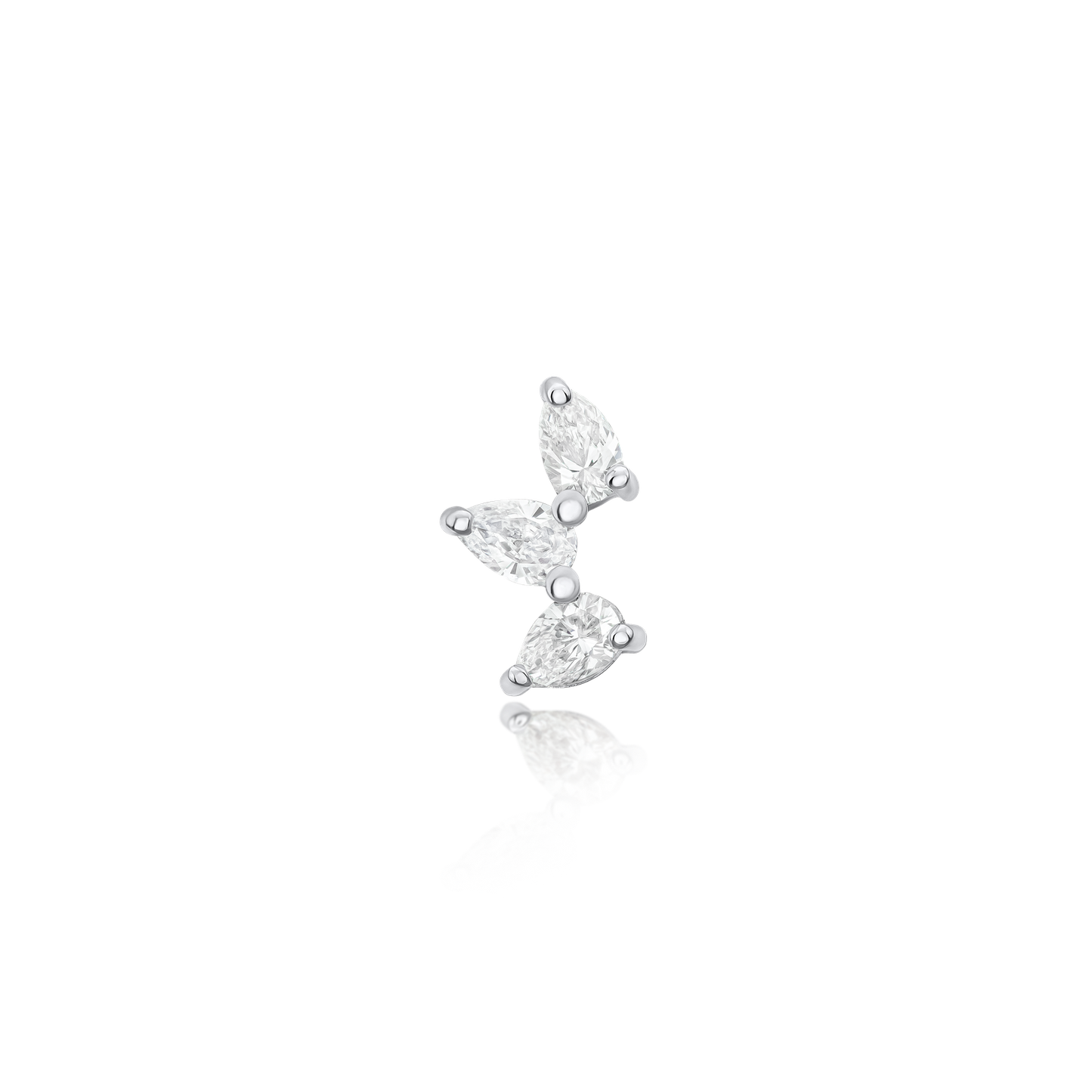 Single Pear-Cut Diamond Earring