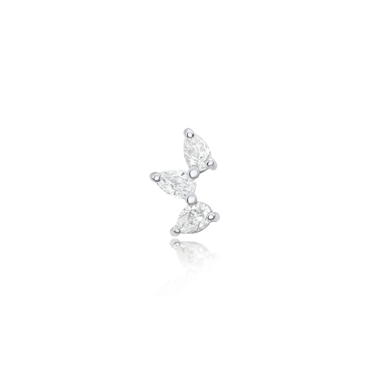 Single Pear-Cut Diamond Earring