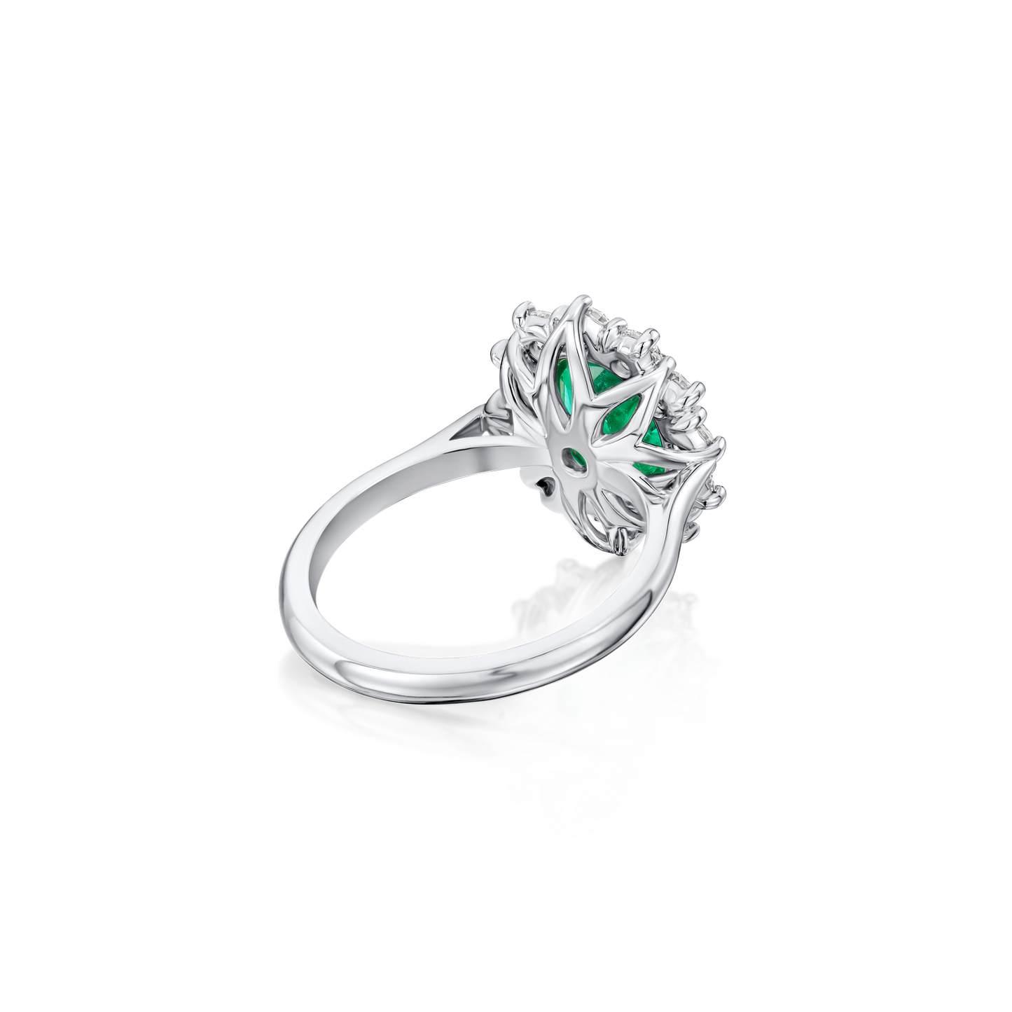 1.68cts Emerald and Diamond Ravello Cluster Ring
