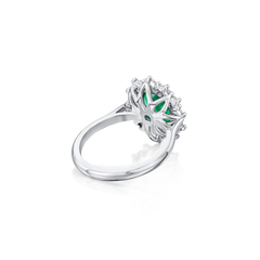 1.68cts Oval-Shape Emerald and Diamond Ravello Cluster Ring