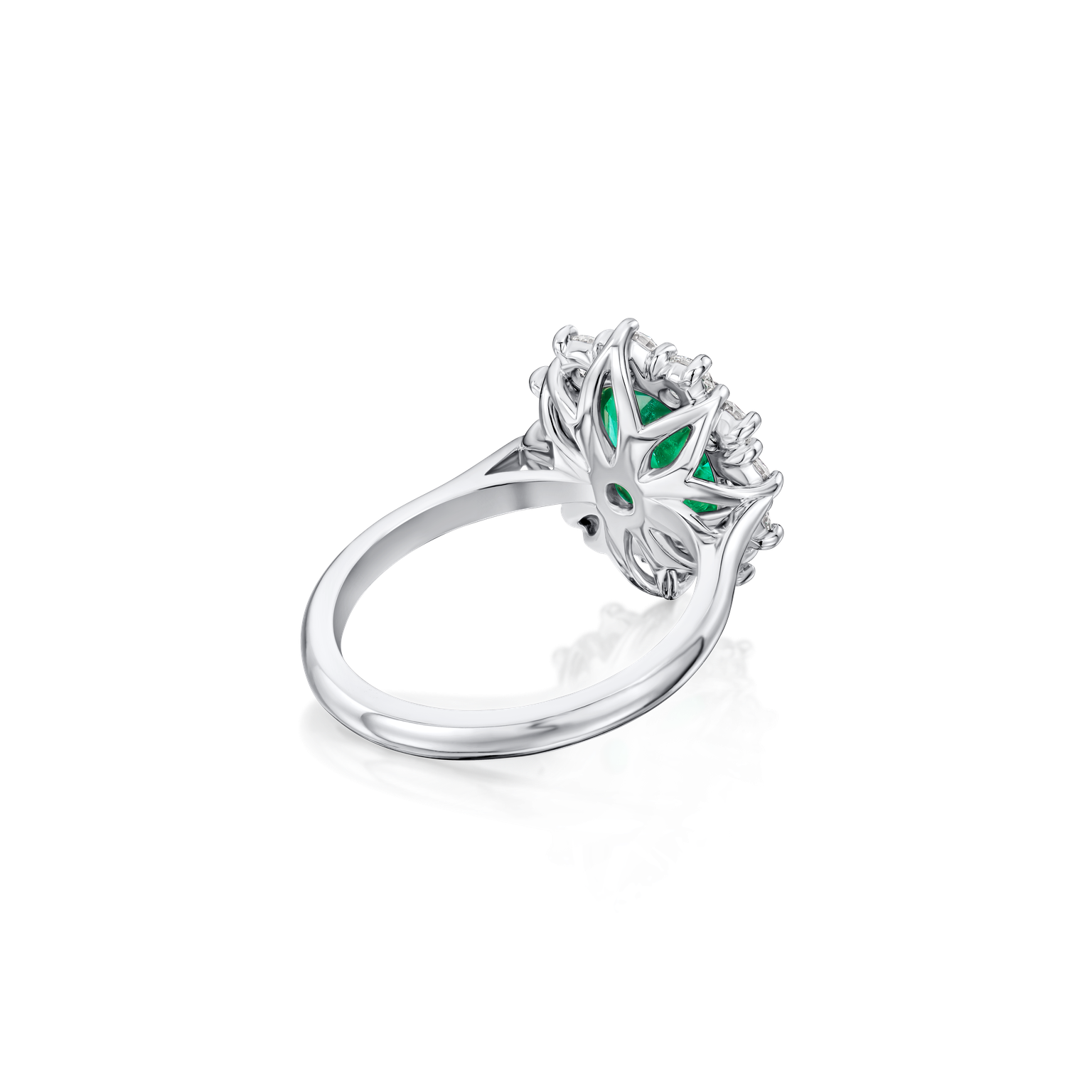 1.68cts Emerald and Diamond Ravello Cluster Ring