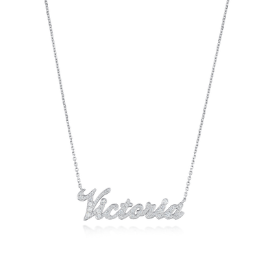 'Victoria' Diamond Set Platinum Pendant
