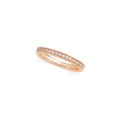 Skyline Collection Half Diamond Set 18ct Rose Gold Ring 2mm