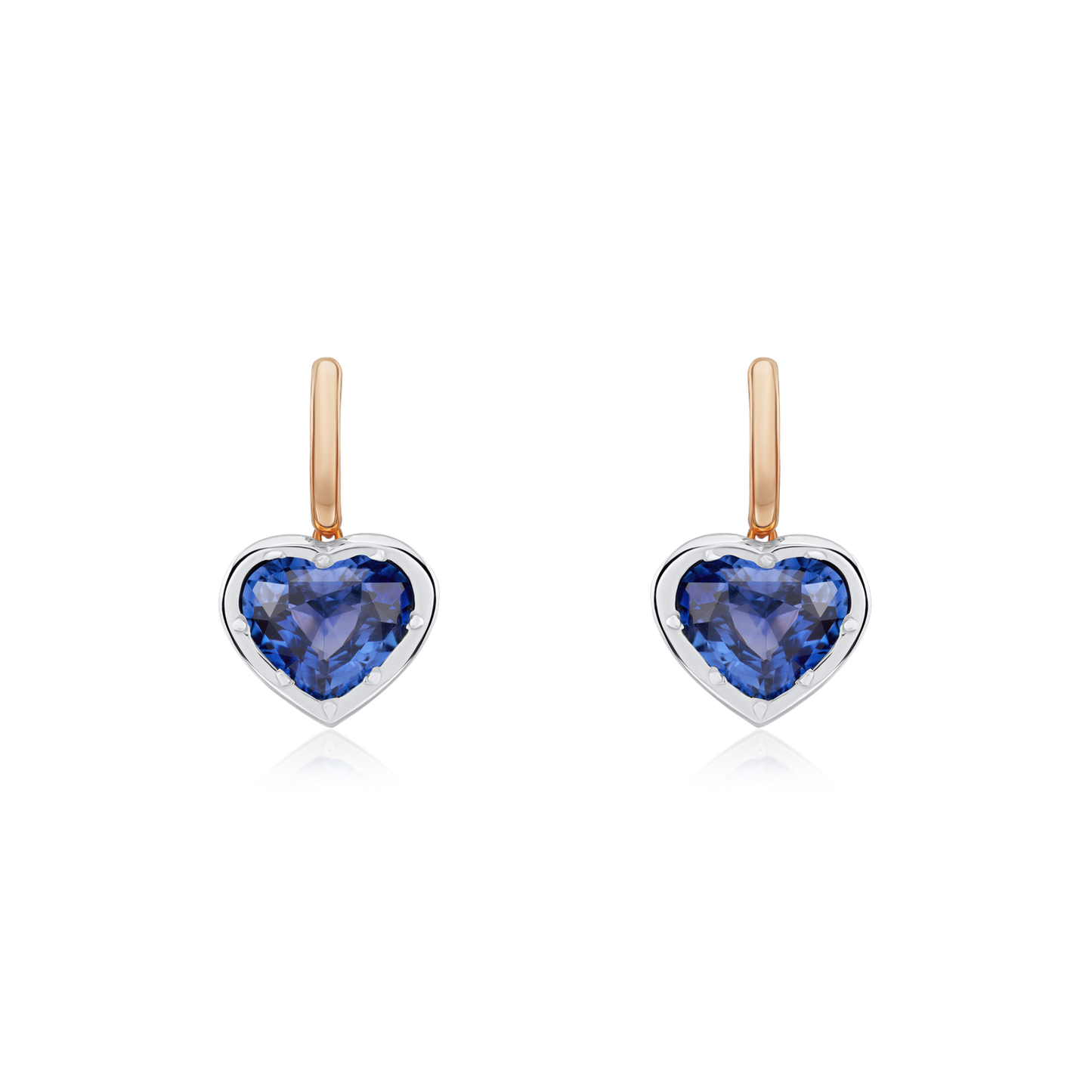 2.30cts Heart Shape Sapphire Drop Earrings