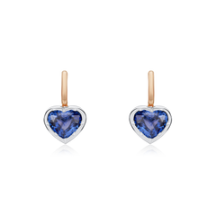2.30cts Heart Shape Sapphire Drop Earrings