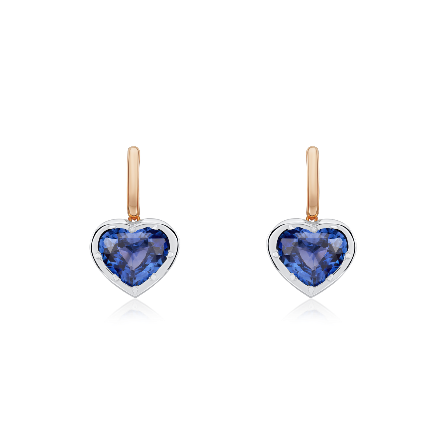 2.30cts Heart Shape Sapphire Drop Earrings