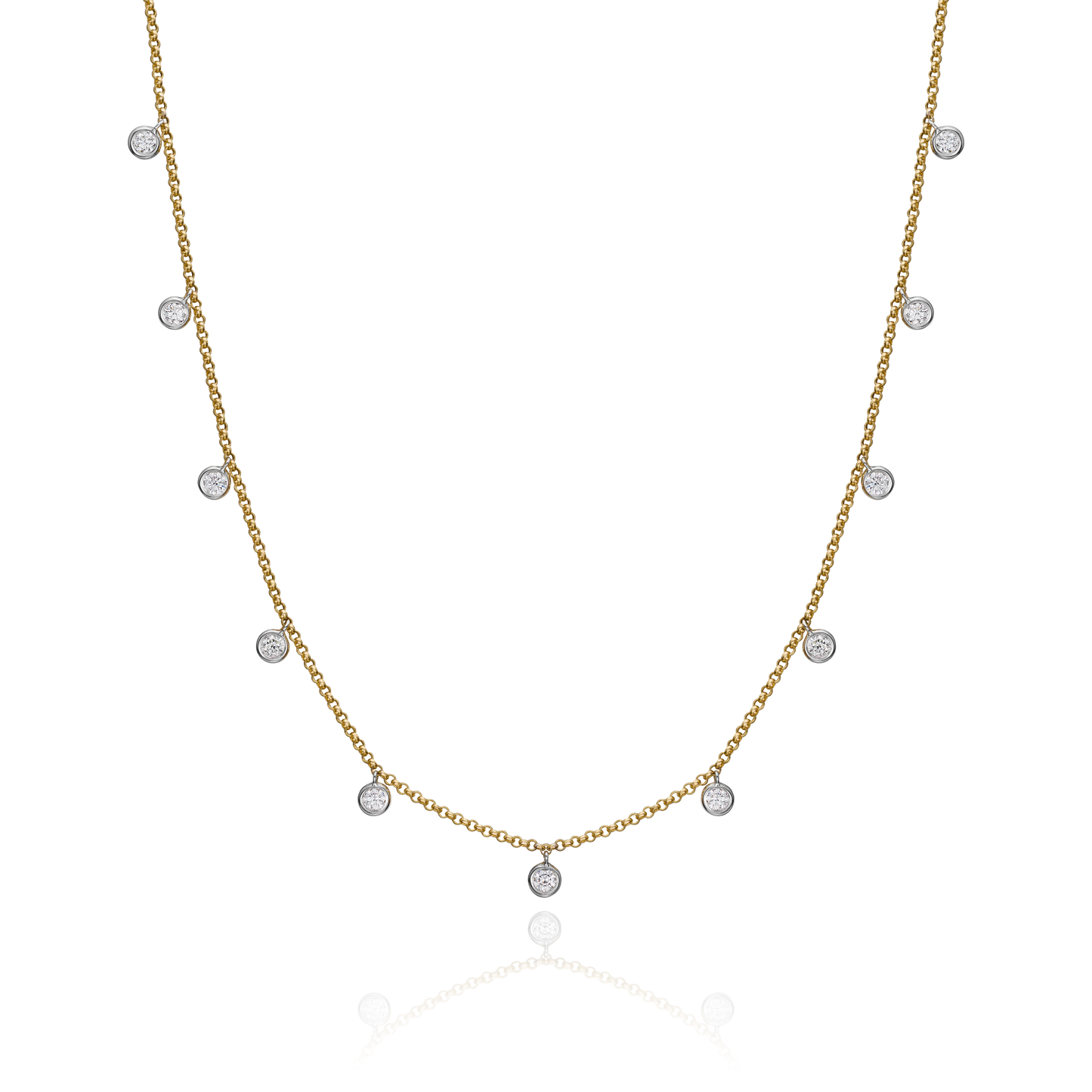 1.00ct Spectacle Set Diamond 18ct Yellow Gold Necklace