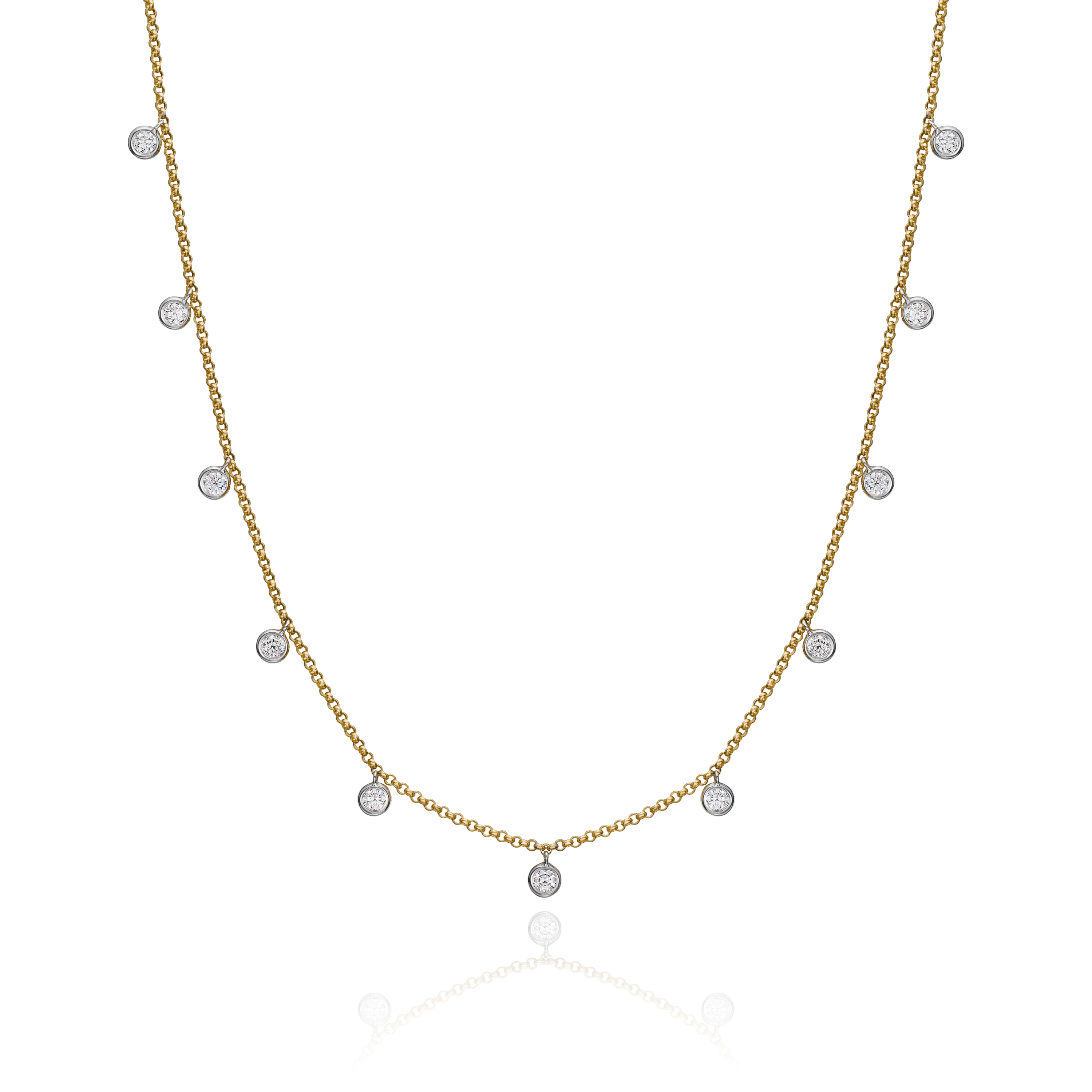 1.00ct Spectacle Set Diamond 18ct Yellow Gold Necklace