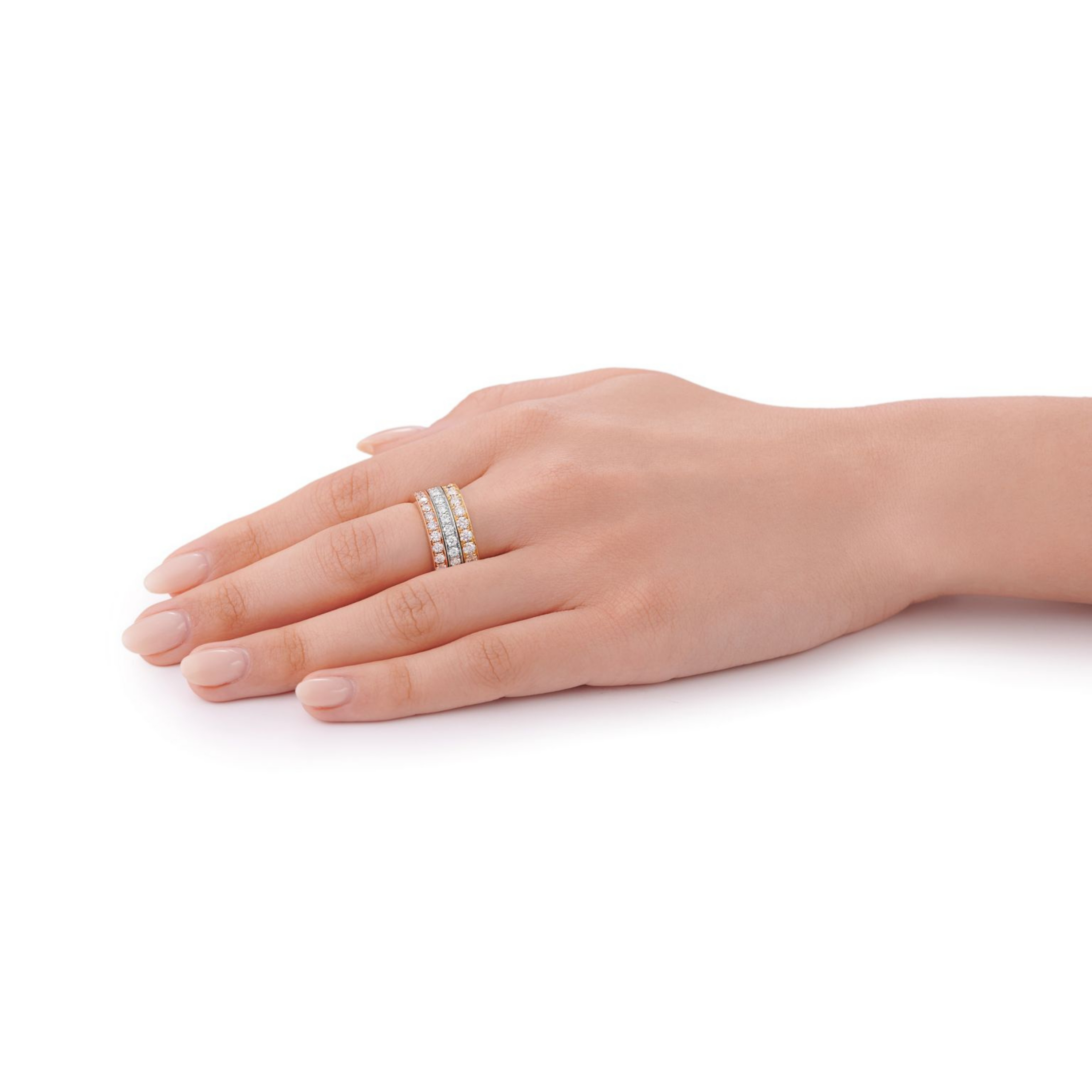Skyline 18ct Rose Gold Diamond Set Full Eternity Ring, 3mm