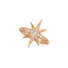 Sienna Collection 18ct Rose Gold Diamond Set Star Ring