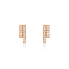 Skyline Collection 18ct Rose Gold Diamond Set Stud Earrings