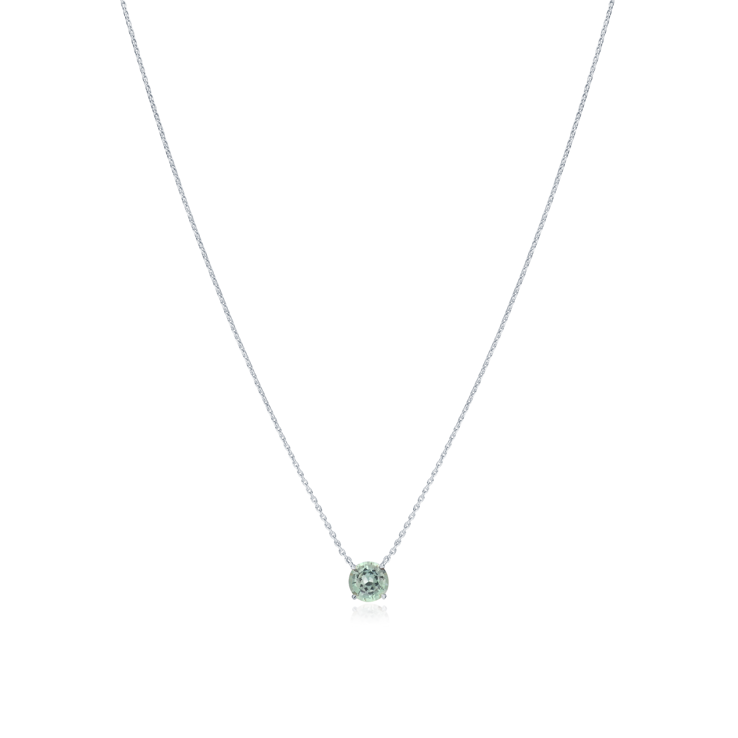 0.90ct Round Green Sapphire Pendant