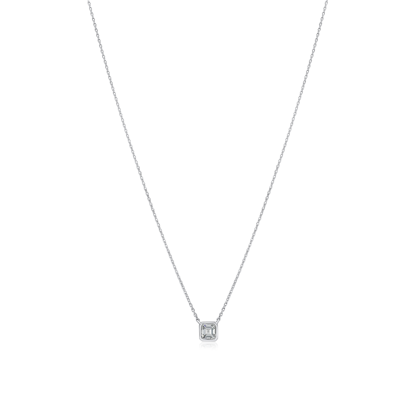 0.33ct Asscher-Cut Diamond Platinum Pendant
