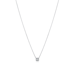 0.33ct Asscher-Cut Diamond Platinum Pendant