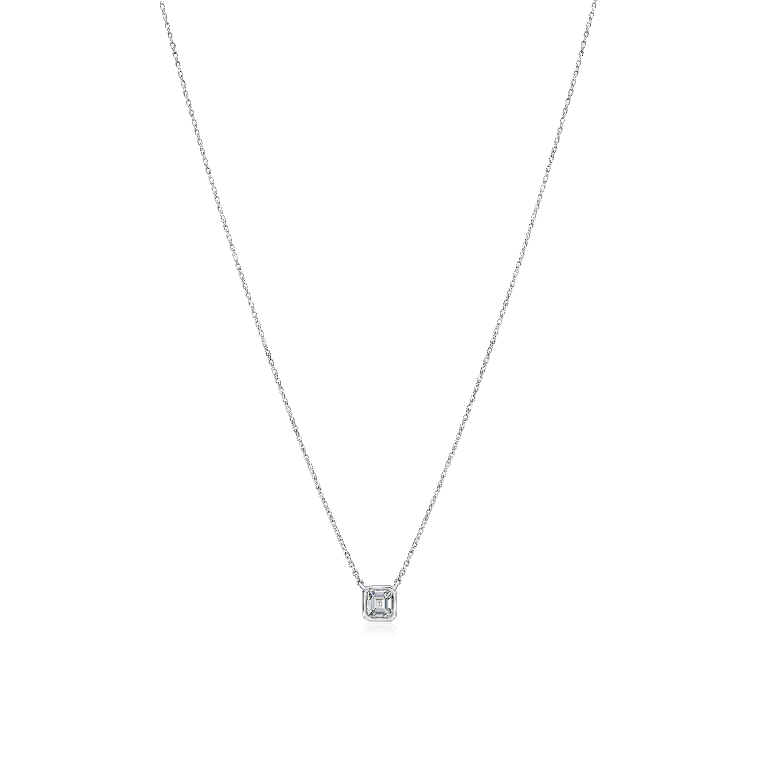 0.33ct Asscher-Cut Diamond Platinum Pendant