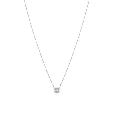 0.33cts Asscher-Cut Diamond Platinum Pendant