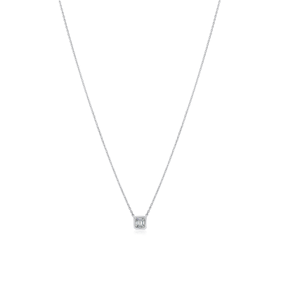 0.33ct Asscher-Cut Diamond Platinum Pendant