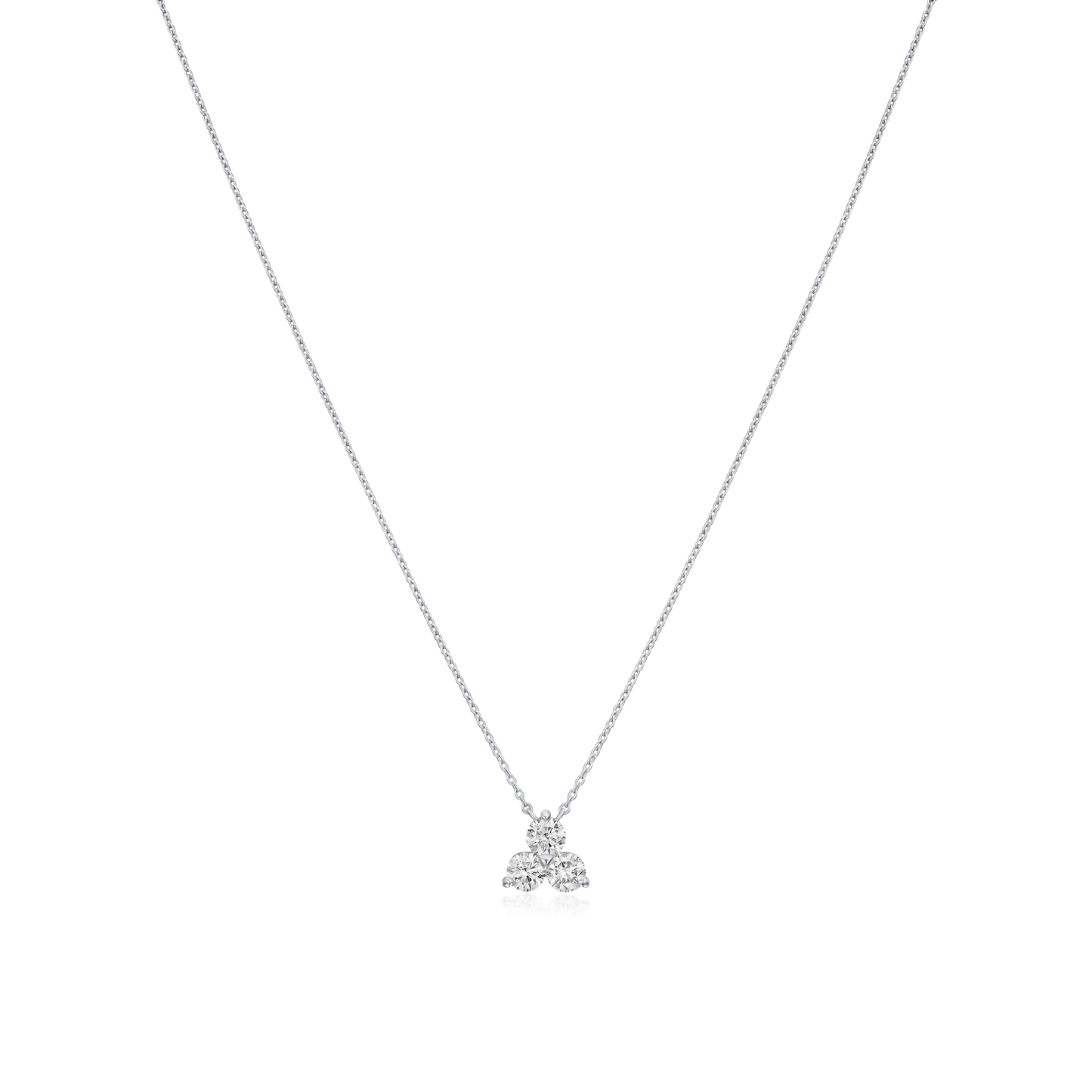 Trefoil Collection 0.49ct Round Brilliant Cut Diamond Pendant