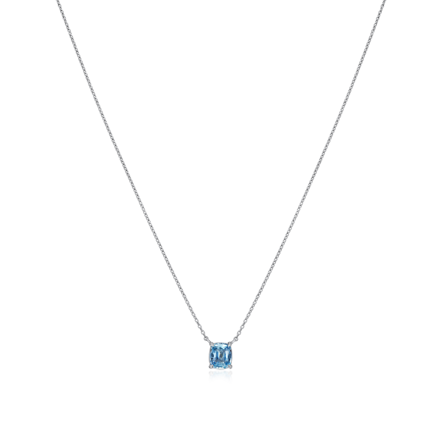 0.53ct Cushion Shape Aquamarine Pendant