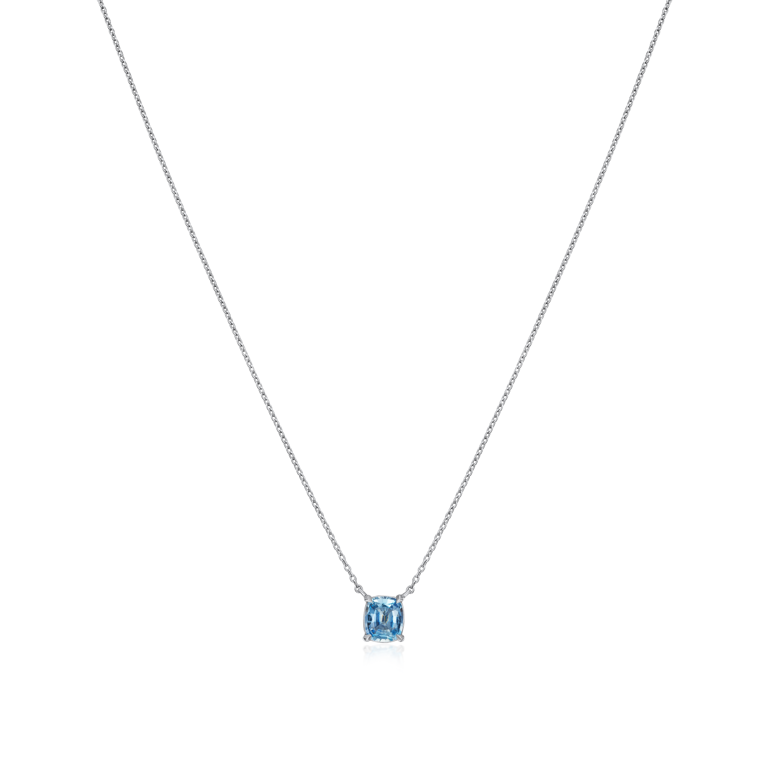 0.53ct Cushion Shape Aquamarine Pendant