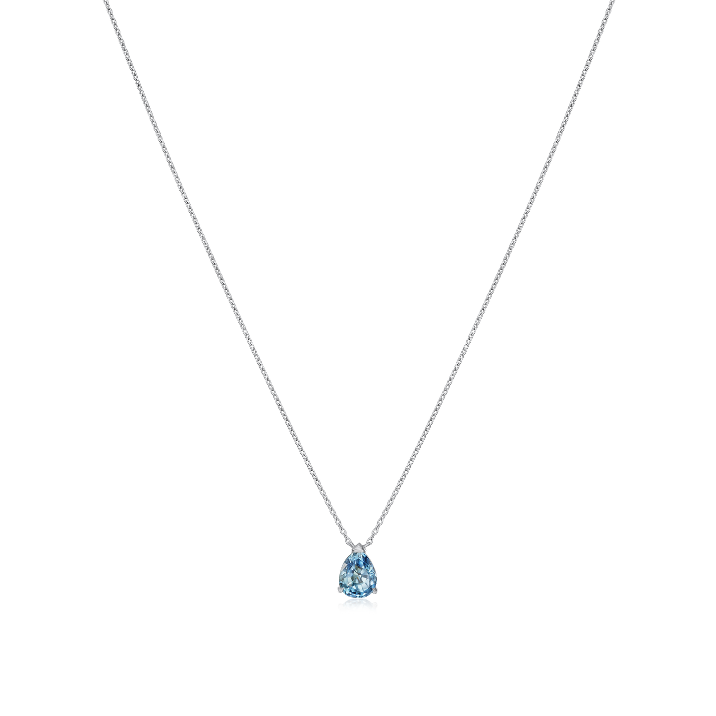 1.19cts Pear Shape Teal Sapphire Pendant