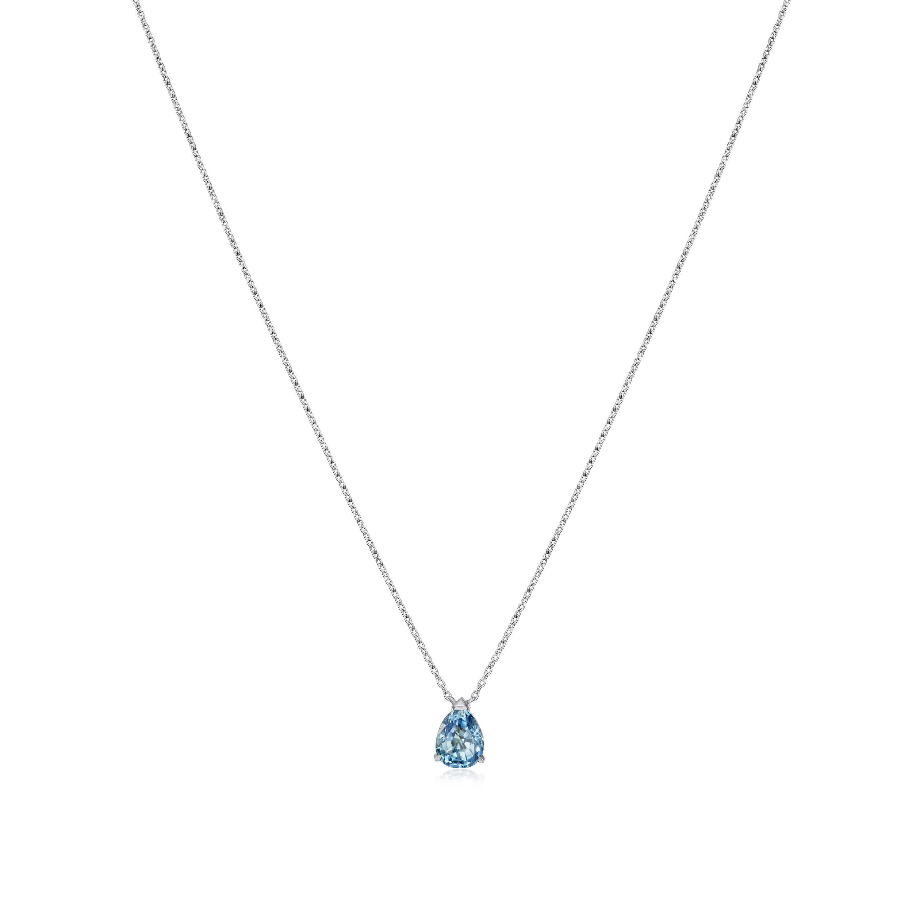 1.19cts Pear Shape Teal Sapphire Pendant