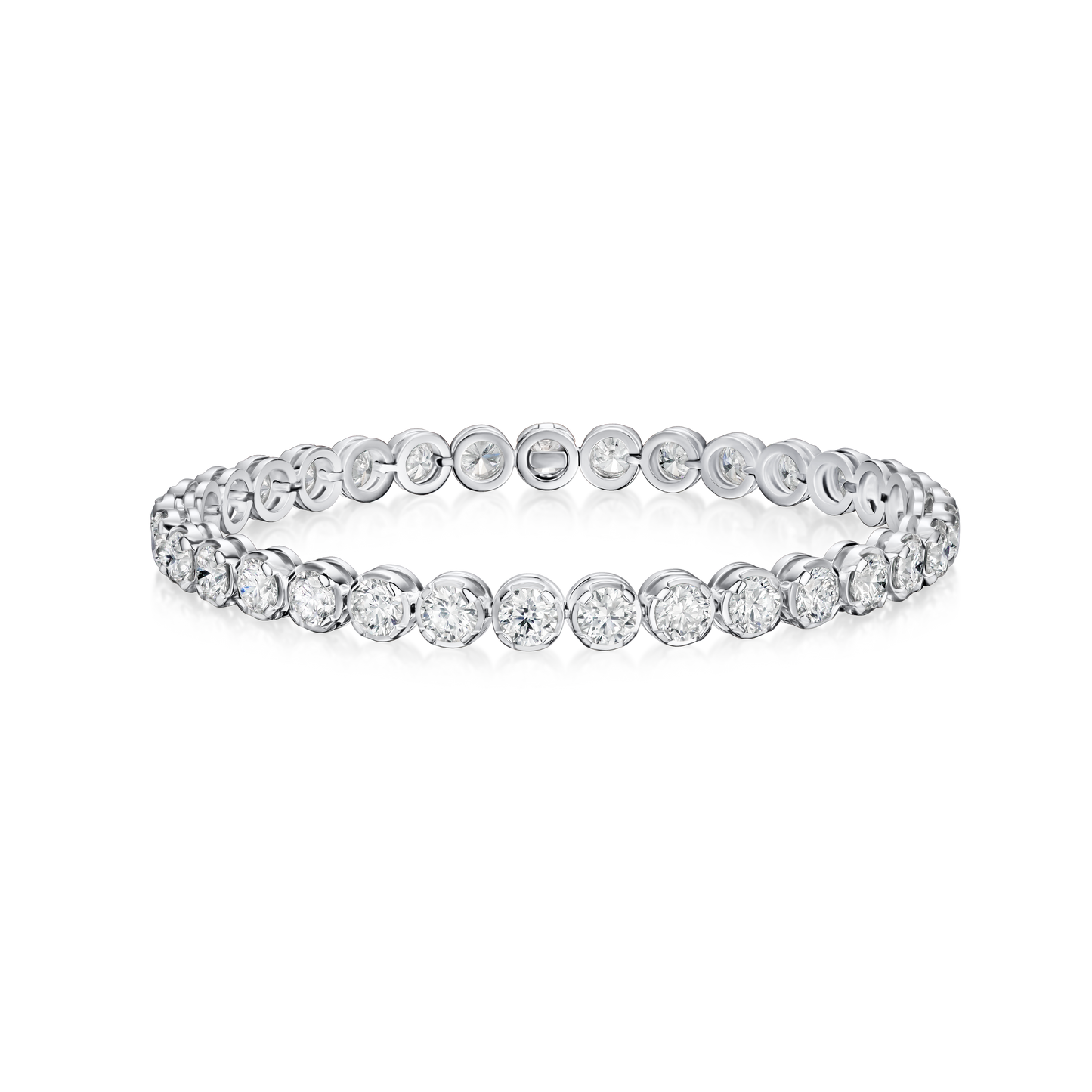 9.04cts Diamond-Set Line Platinum Bracelet