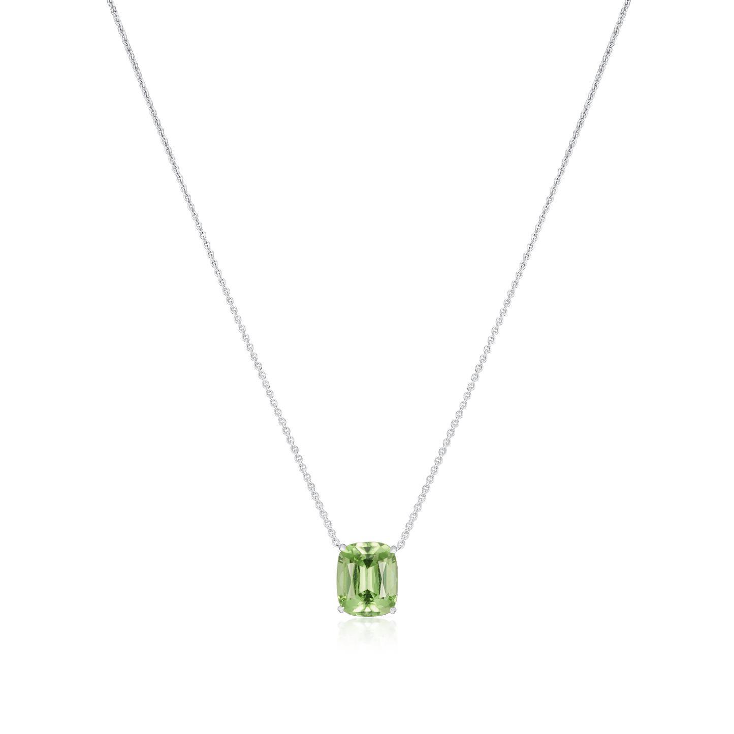 4.04cts Cushion-Shape Mint Peridot Pendant