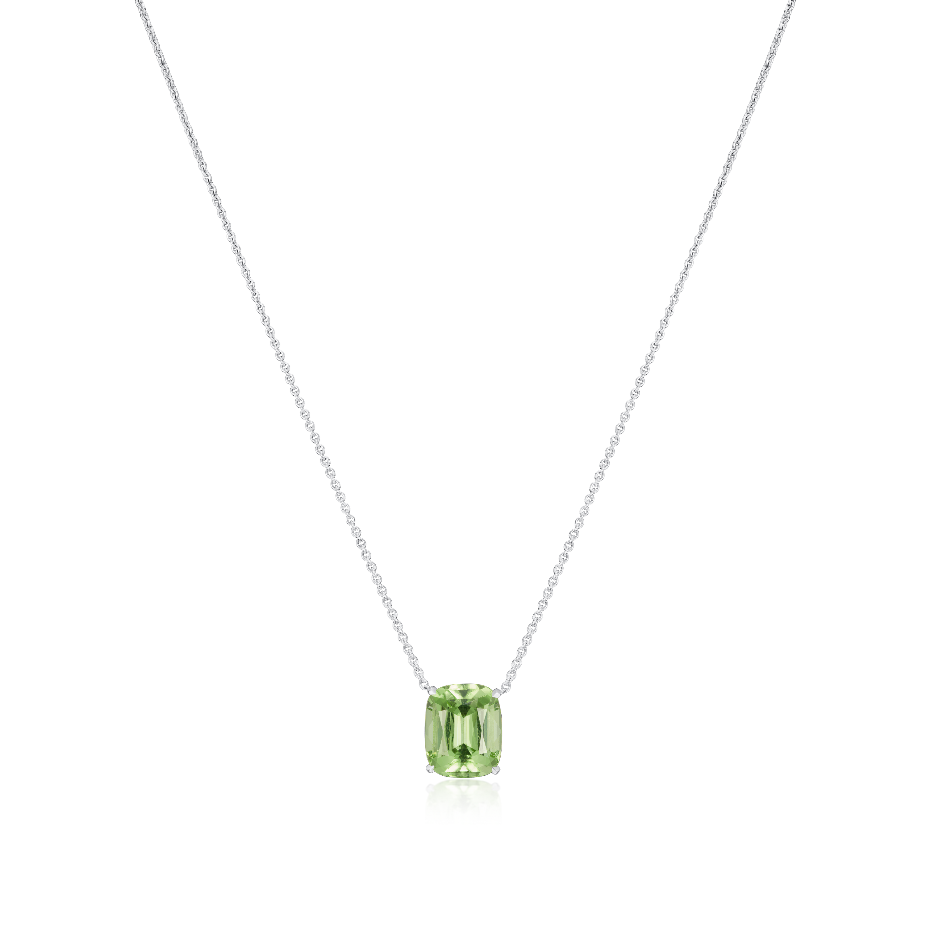 4.04cts Cushion-Shape Mint Peridot Pendant