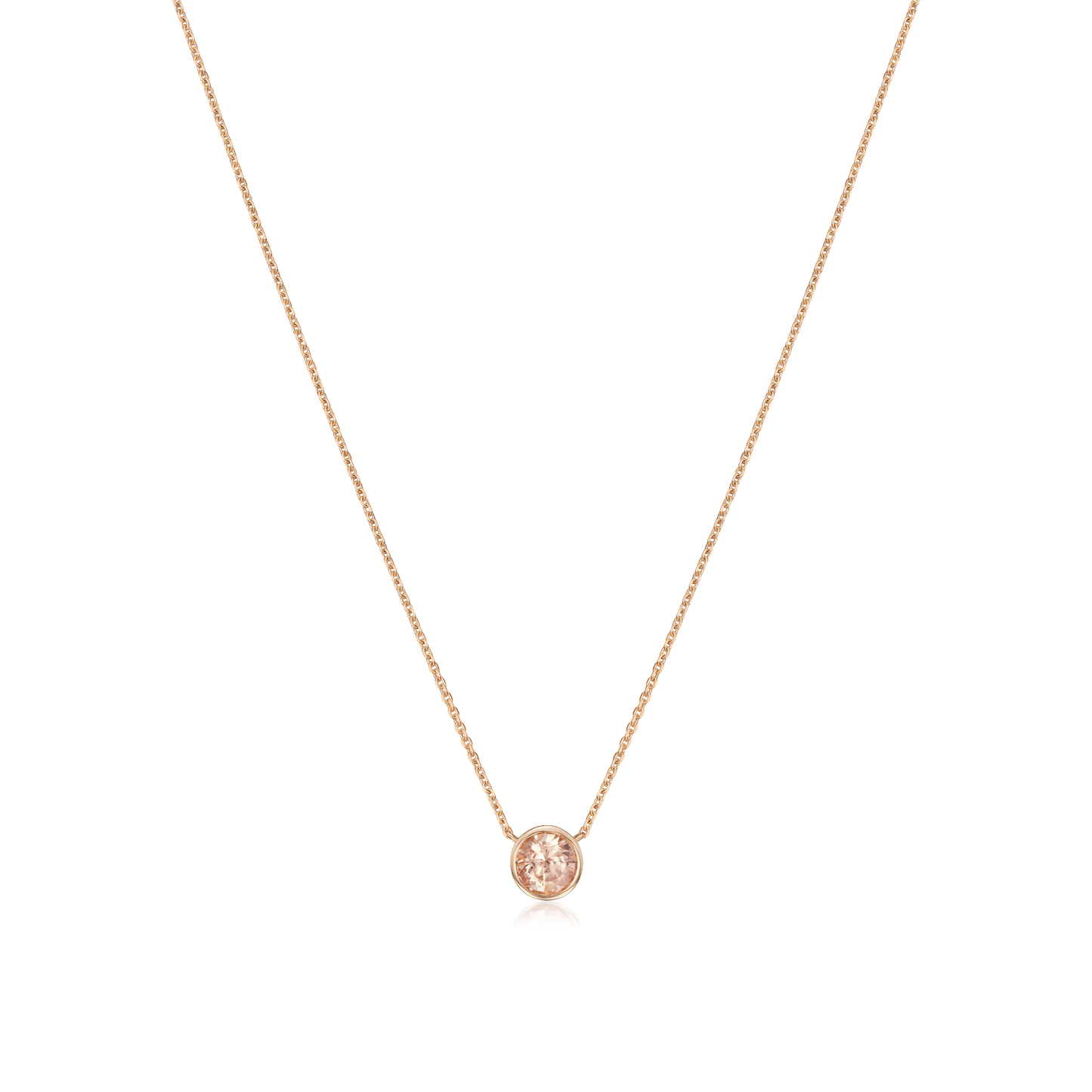 1.23cts Round Peach Sapphire Pendant