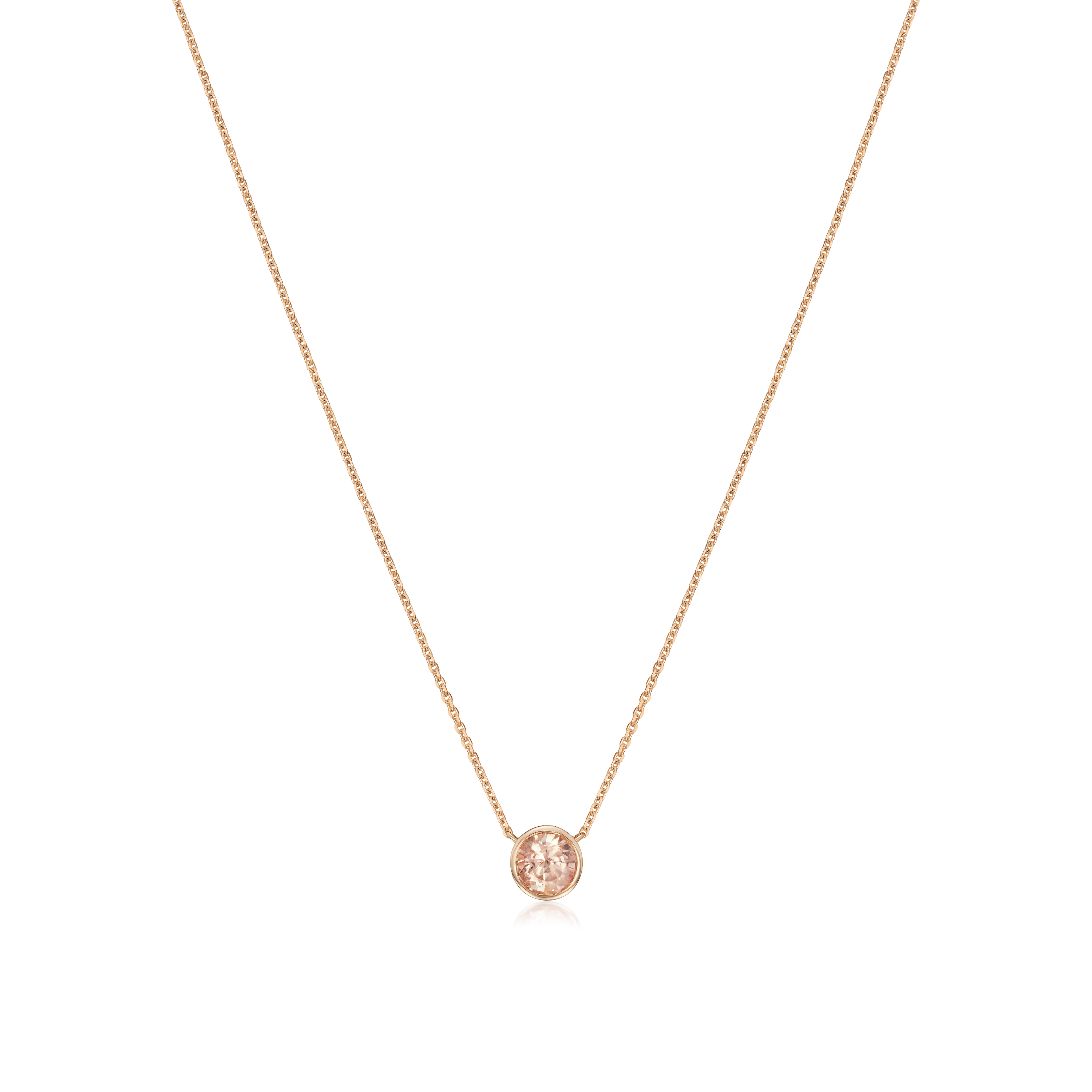 1.23cts Round Peach Sapphire Pendant