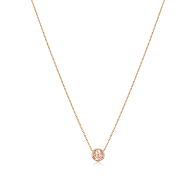1.23cts Round Peach Sapphire Pendant