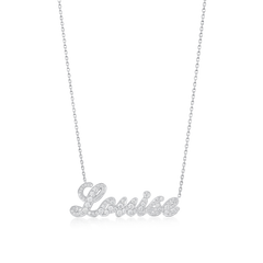 'Louise' Diamond Set Platinum Name Pendant