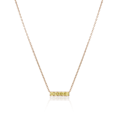 Gold Bar 1.16cts Asscher-Cut Yellow Diamond Pendant