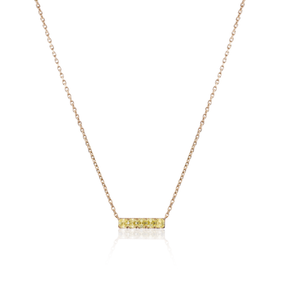 Gold Bar 1.16cts Asscher-Cut Yellow Diamond Pendant